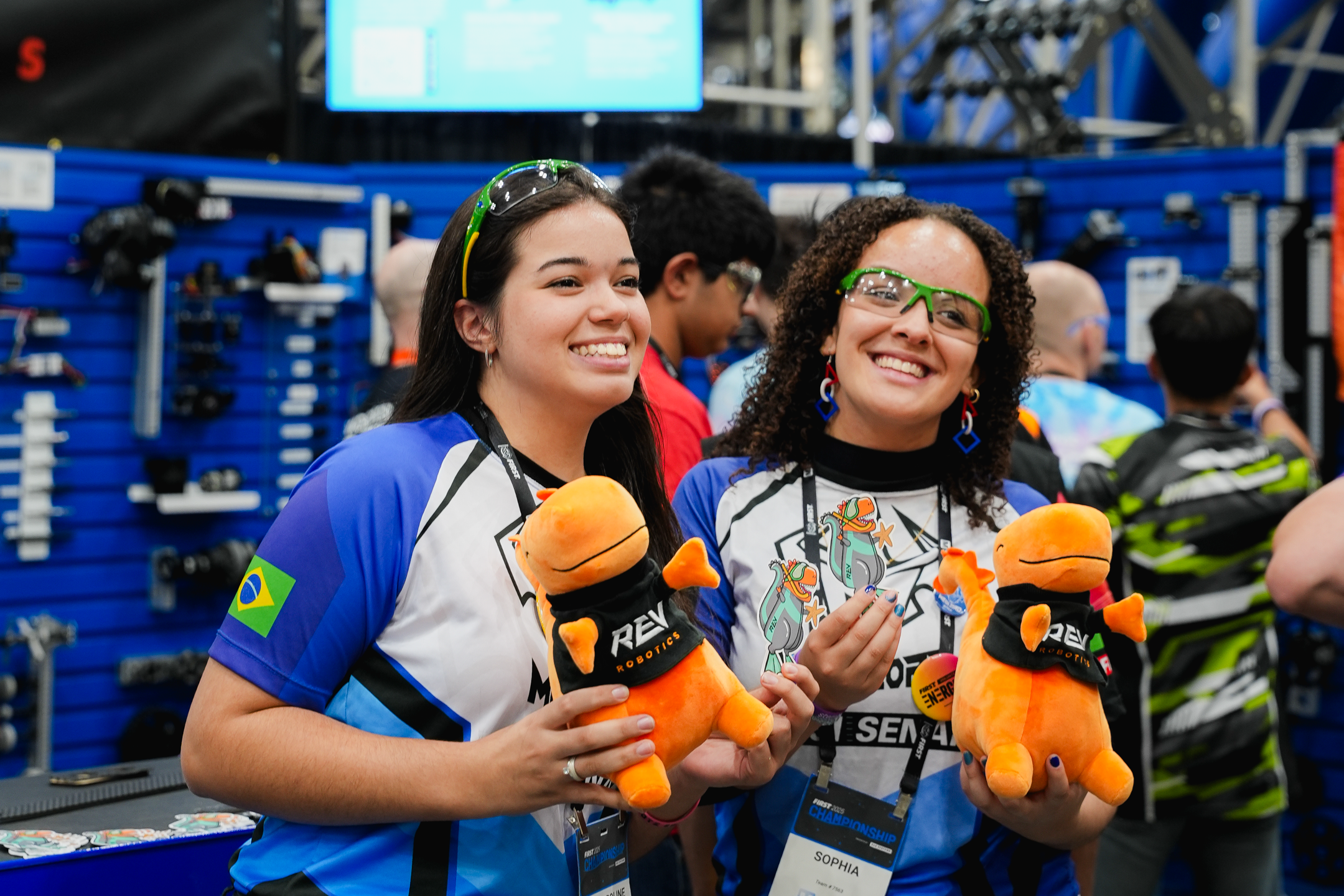 REV Robotics held a Scavenger Hunt at FIRST Championship 2025 for FRC and FTC teams with their T-REV Dino Plushie as the prize.