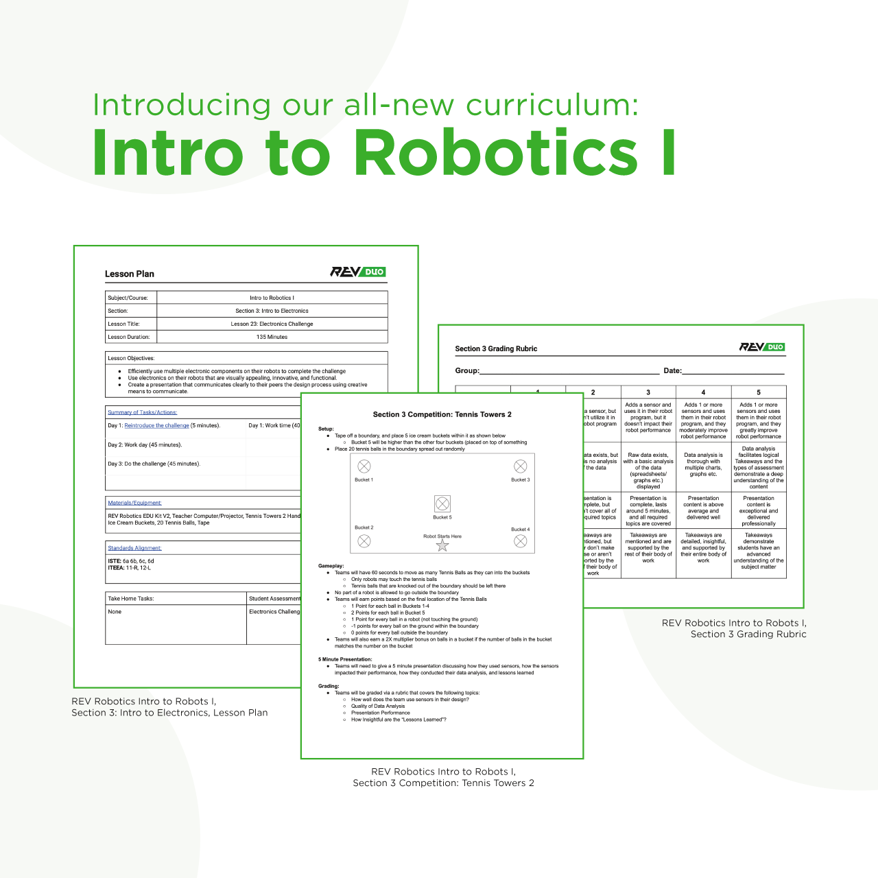 Intro to Robotics I Curriculum
